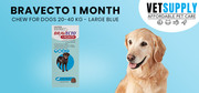 Buy Bravecto 1 Month Chew for Dogs 20-40 Kg - Large (Blue) 1 Chew - 1 
