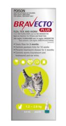  Buy Bravecto Plus for Small Cats 1.2 – 2.8 kg (Green) 1 Pack Online
